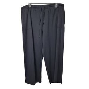 Natori Black Lounge Drawstring Waist Capri Pants with Pockets Size XL